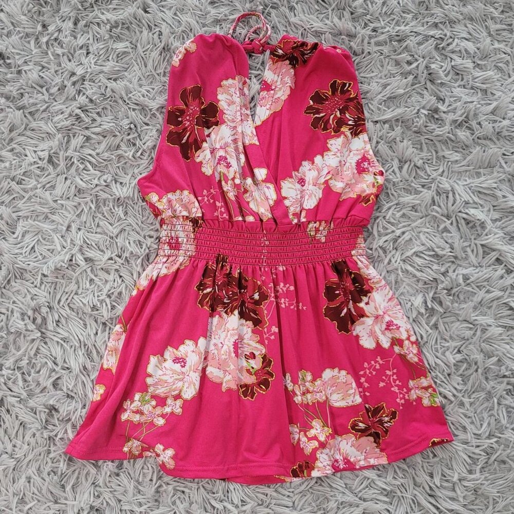 Flower Metallic Sleeveless Blouse